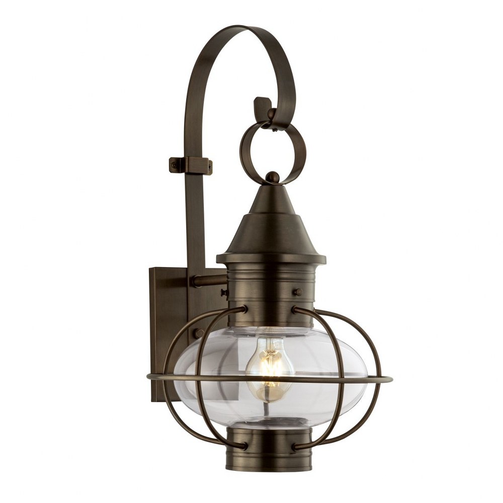 Norwell Lighting-1612-SI-CL-Vidalia Onion - One Light Medium Outdoor Wall Mount Sienna  Black Finish with Clear Glass