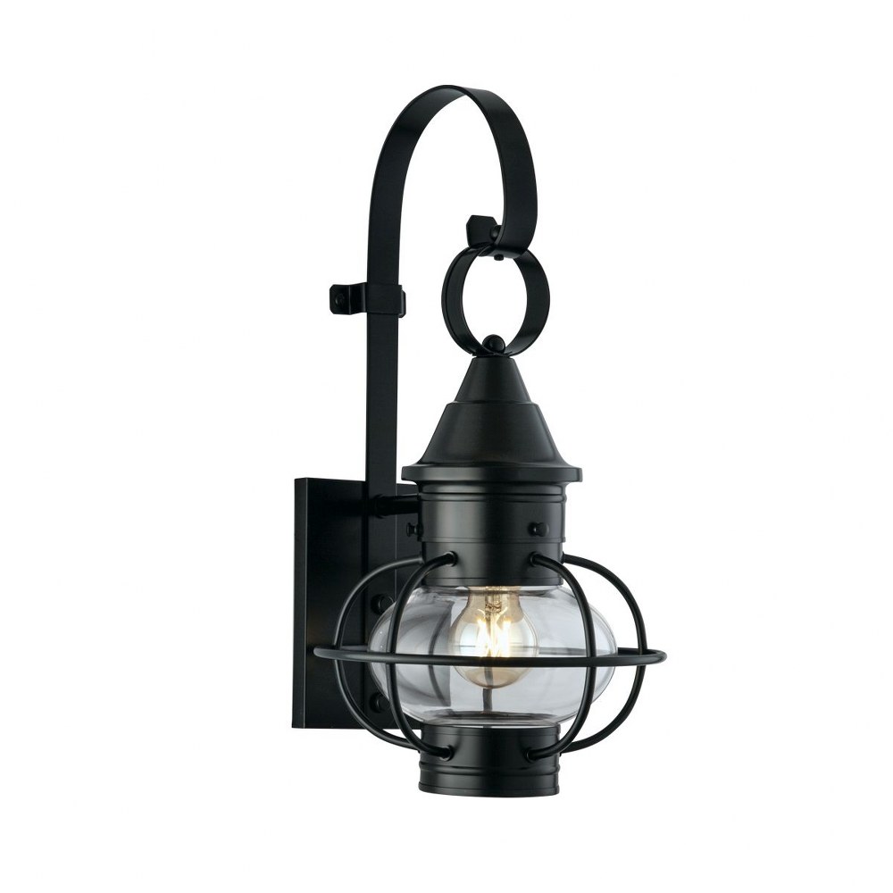 Norwell Lighting-1613-BL-CL-Vidalia Onion - One Light Small Outdoor Wall Mount Black  Black Finish with Clear Glass