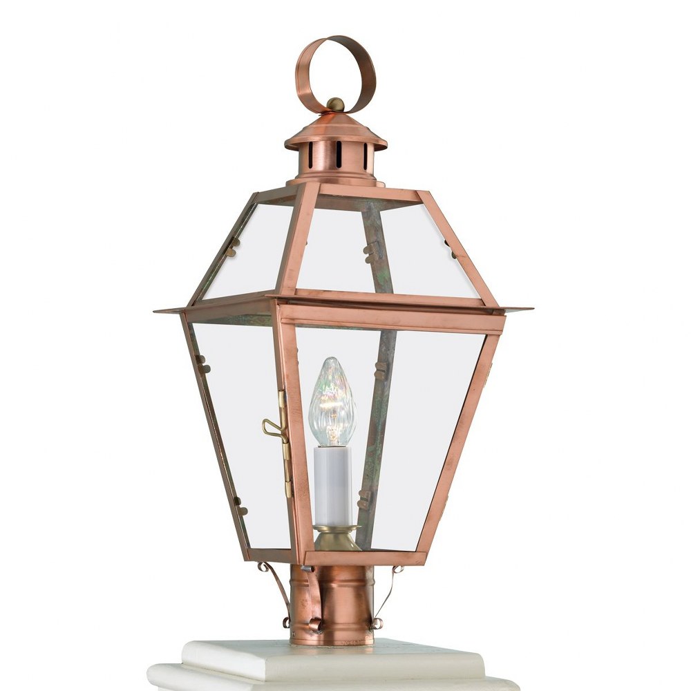 Norwell Lighting-2250-CO-CL-Olde Colony - 1 Light Outdoor Post Lantern In Traditional and Classic Style-22 Inches Tall and 10.5 Inches Wide   Copper Finish with Clear Glass