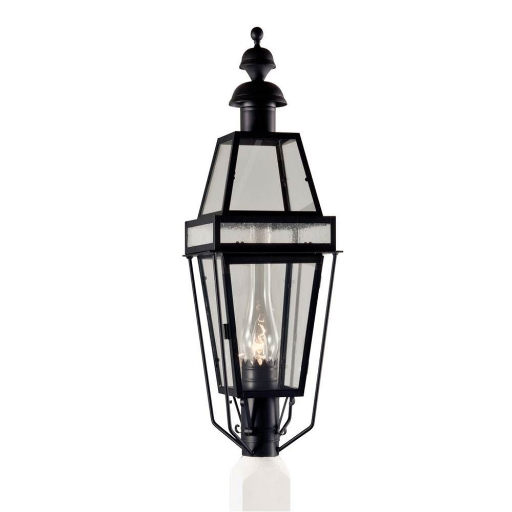 Norwell Lighting-2280C-BL-CL/SE-Beacon - One Light Large Outdoor Post Mount   Black Finish with Clear/Seedy Glass