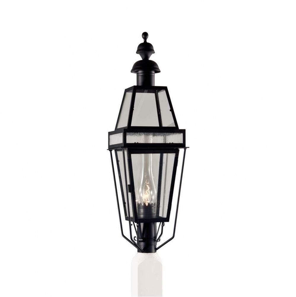 Norwell Lighting-2282C-BL-CL/SE-Beacon - One Light Medium Outdoor Post Mount   Black Finish with Clear/Seedy Glass