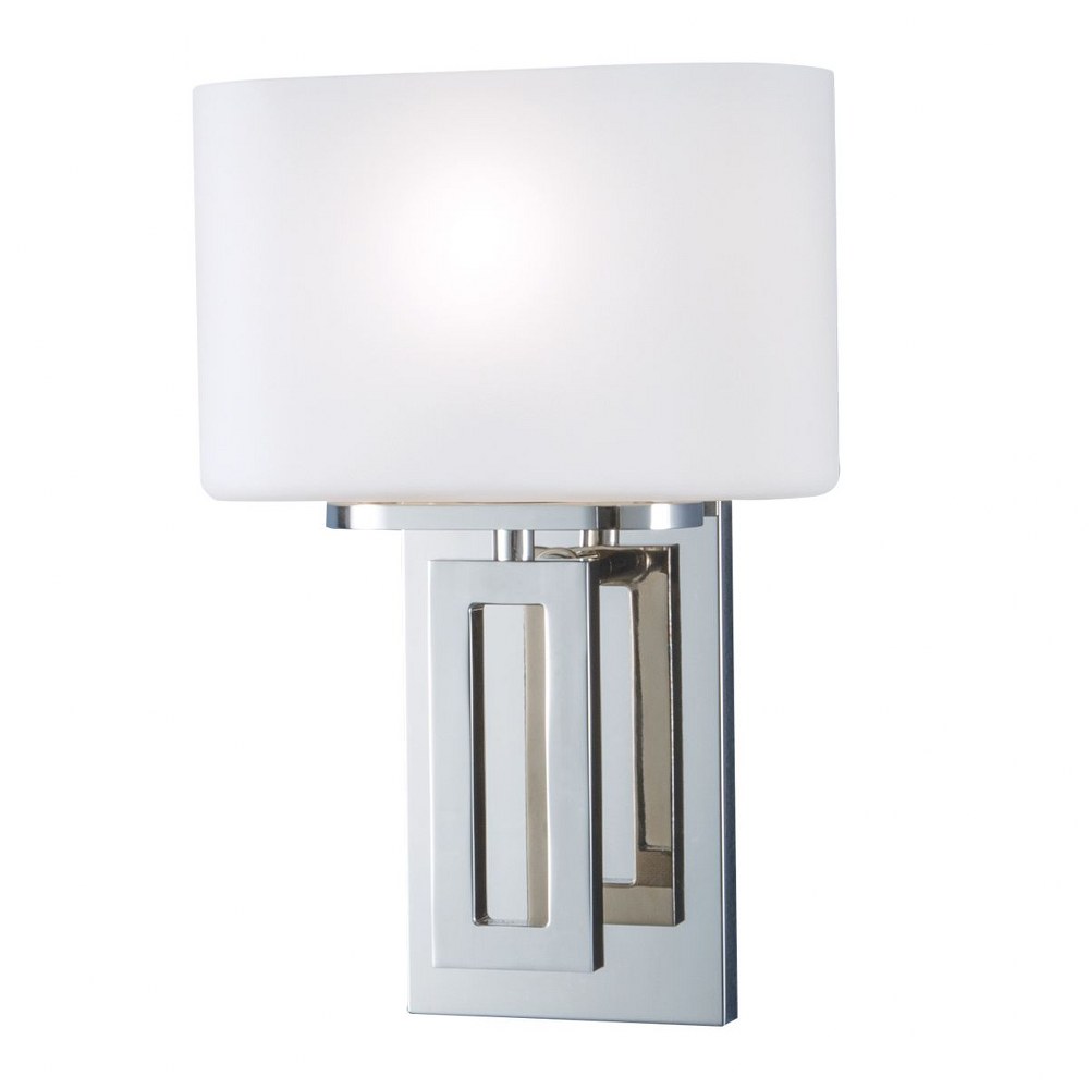 Norwell Lighting-5164-PN-MO-Hamilton - 1 Light Wall Sconce In Contemporary and Classic Style-11.5 Inches Tall and 8 Inches Wide   Polished Nickel Finish with Matte Opal Glass