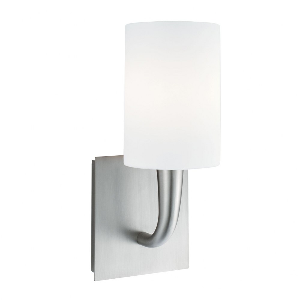 Norwell Lighting-5341-BN-MO-Trumpet - One Light Wall Sconce Brushed Nickel  Aged Brass Finish with Matte Opal Glass