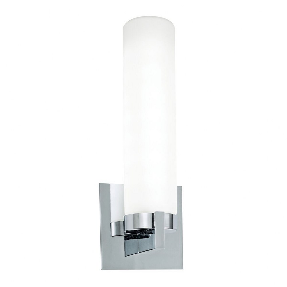 Norwell Lighting-5345-CH-MO-Newport - 13.25 Inch 6W 1 LED Wall Sconce Chrome  Brushed Nickel Finish with Matte Opal Glass