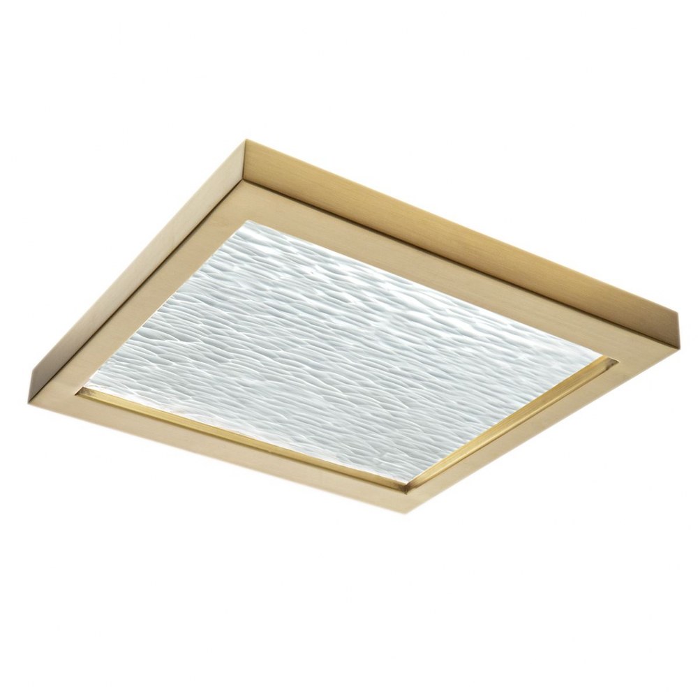 Norwell Lighting-5391-SB-WV-For-Square - 12.5W LED Flush Mount In Modern and Contemporary Style-2.75 Inches Tall and 12 Inches Wide Satin Brass  Brushed Nickel Finish with Paper Wrinkle White Resin Sh