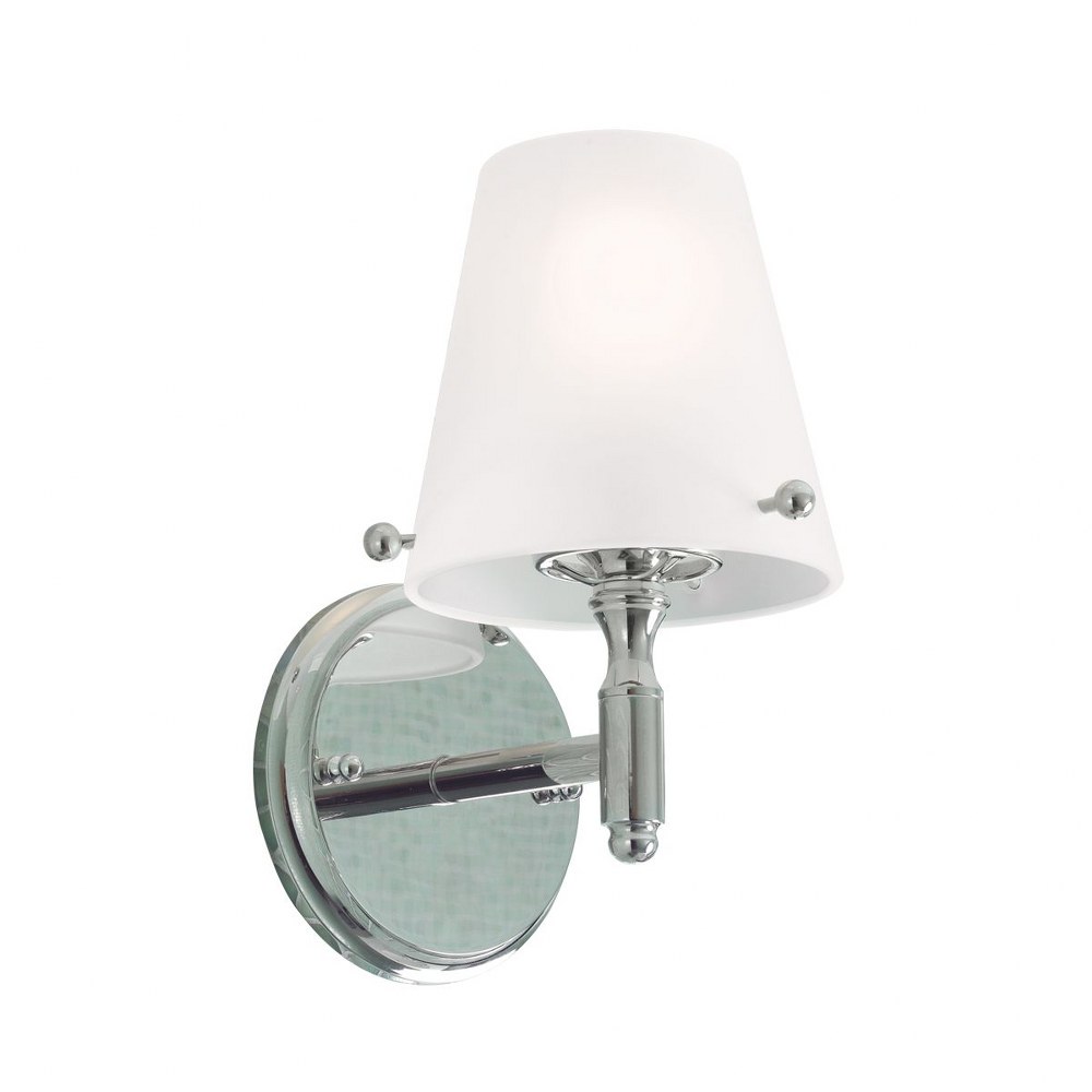 Norwell Lighting-8001-PN-FR-Arlington - One Light Wall Sconce   Polish Nickel Finish with Frosted Glass