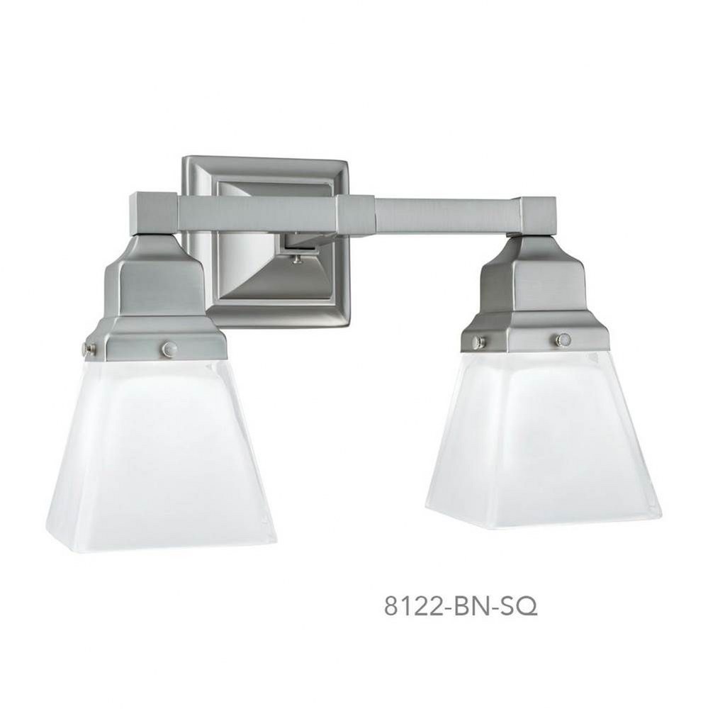 Norwell Lighting-8122-BN-SQ-Birmingham - Two Light Wall Sconce Brush Nickel Square Brush Nickel Finish