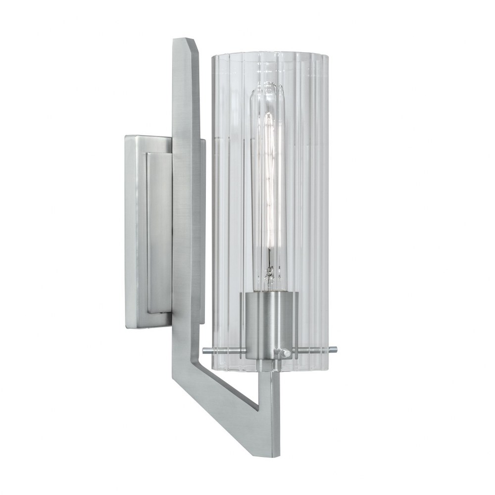 Norwell Lighting-8143-CH-CL-Faceted - One Light Wall Sconce   Chrome Finish with Clear Glass