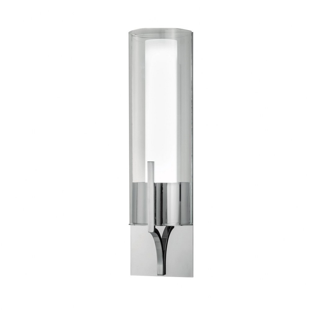 Norwell Lighting-8144-CH-CL-Slope - 15 Inch 12W 1 LED Wall Sconce   Chrome Finish with Clear Glass