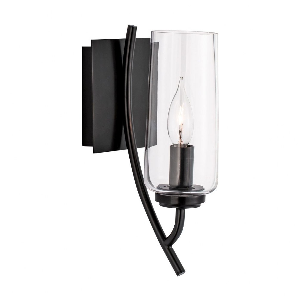 Norwell Lighting-8153-ADB-CL-Tulip - 1 Light Wall Sconce In Modern Style-11.75 Inches Tall and 4.75 Inches Wide Acid Dipped Black  Acid Dipped Black Finish with Clear Glass