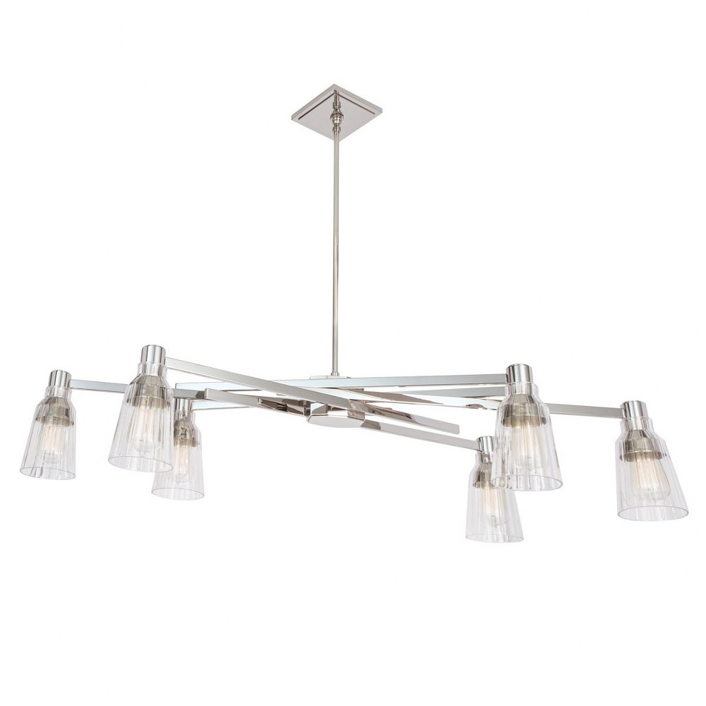 Norwell Lighting-8158-PN-CL-Carnival - Six Light Chandelier   Polished Nickel Finish with Clear Glass
