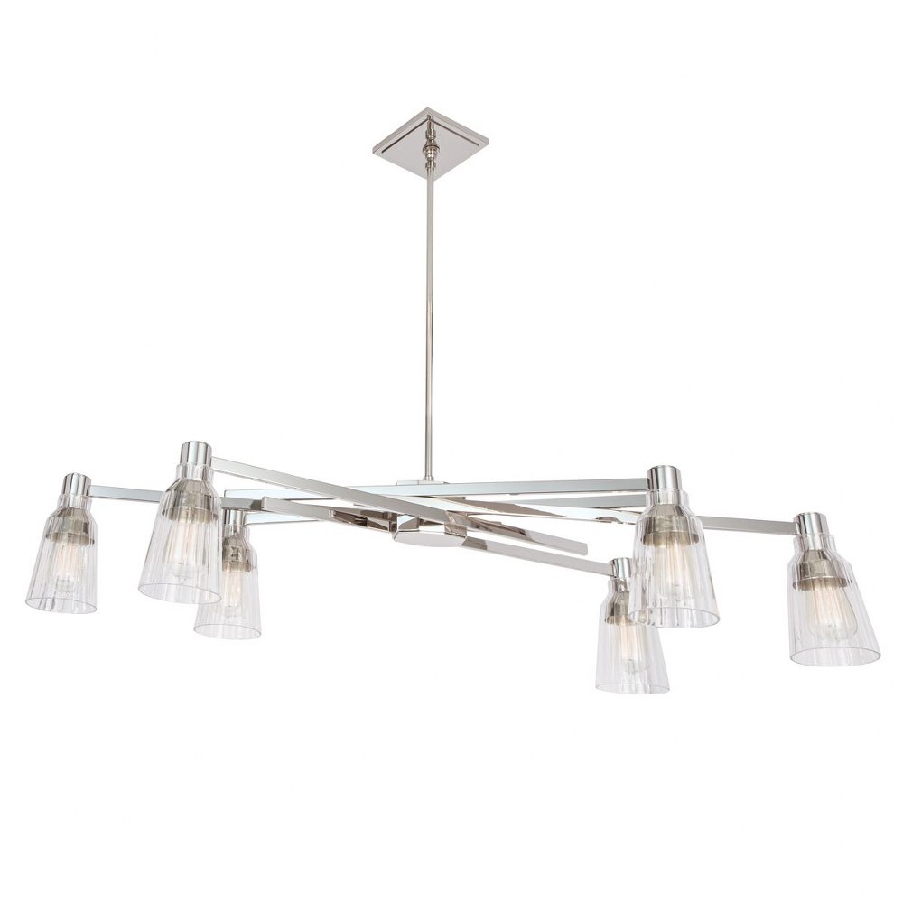 Norwell Lighting-8158-PN-CL-Carnival - 6 Light Chandelier In Modern Style-9 Inches Tall Polished Nickel  Polished Nickel Finish with Clear Glass