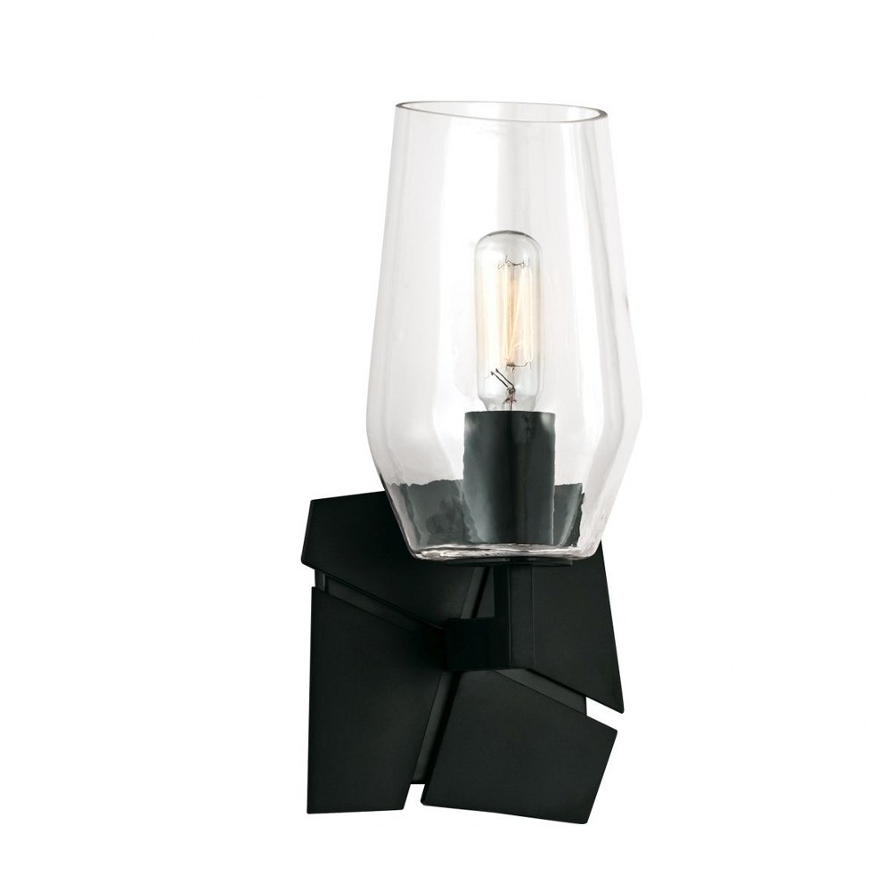 Norwell Lighting-8161-MB-CL-Gaia - 1 Light Wall Sconce In Modern Style-11.25 Inches Tall and 5.38 Inches Wide Acid Dipped Black  Chrome Finish with Clear Glass