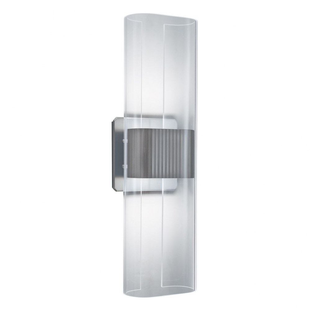 Norwell Lighting-8165-BN-CA-Gem - 16W LED Wall Sconce In Modern and Contemporary Style-17 Inches Tall and 5 Inches Wide Brushed Nickel  Brushed Nickel Finish with Clear Acrylic Glass