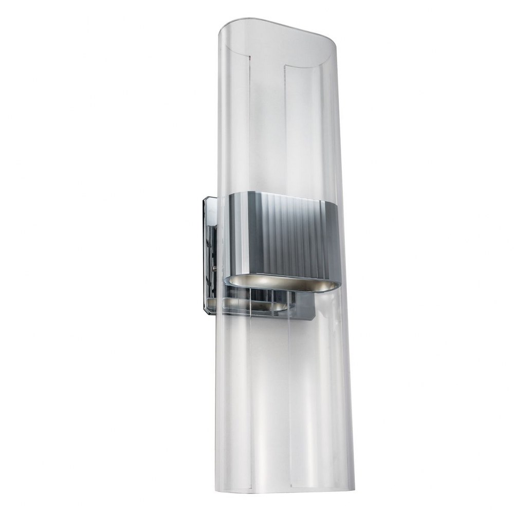 Norwell Lighting-8165-CH-CA-Gem - 16W LED Wall Sconce In Modern and Contemporary Style-17 Inches Tall and 5 Inches Wide Chrome  Brushed Nickel Finish with Clear Acrylic Glass