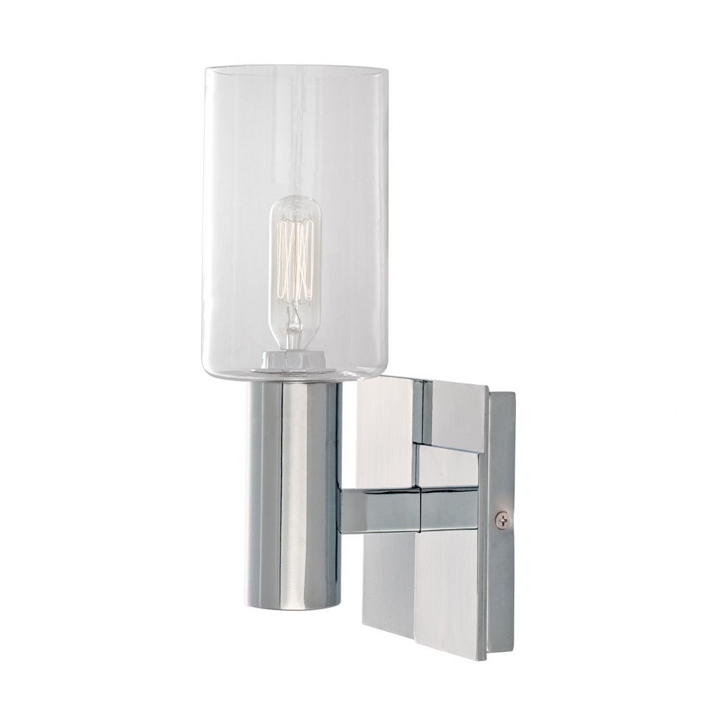 Norwell Lighting-8173-CH-CL-Empire - 1 Light Wall Sconce In Transitional  Style-9.5 Inches Tall and 4.75 Inches Wide Chrome  Chrome Finish with Clear Glass