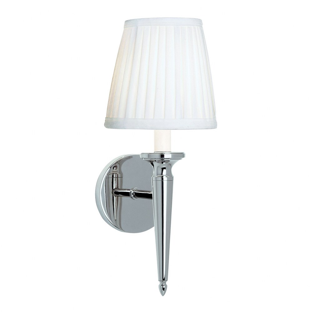 Norwell Lighting-8212-PN-WS-Georgetown - One Light Wall Sconce Polish Nickel  Brush Nickel Finish with White Fabric Shade