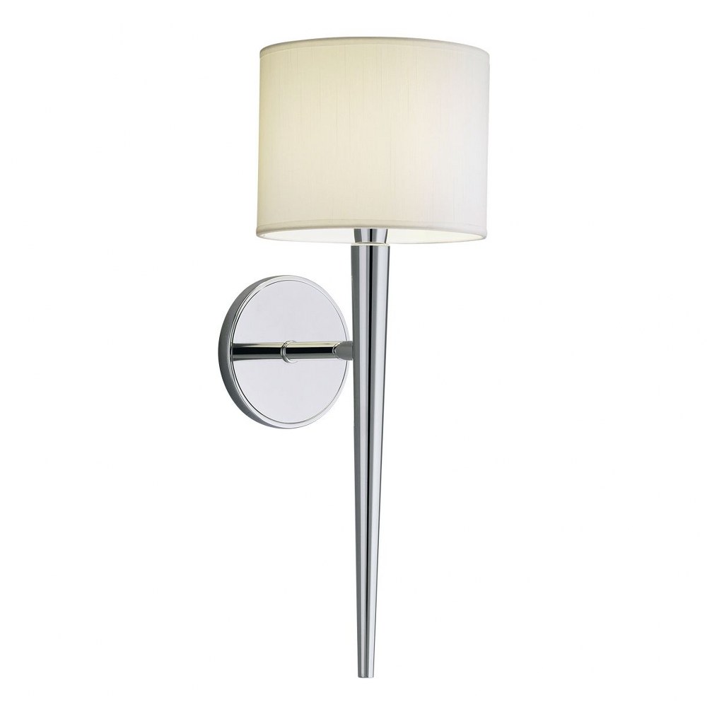 Norwell Lighting-8220-PN-WL-Angelica - One Light Wall Sconce   Polish Nickel Finish with White Linen Fabric Shade