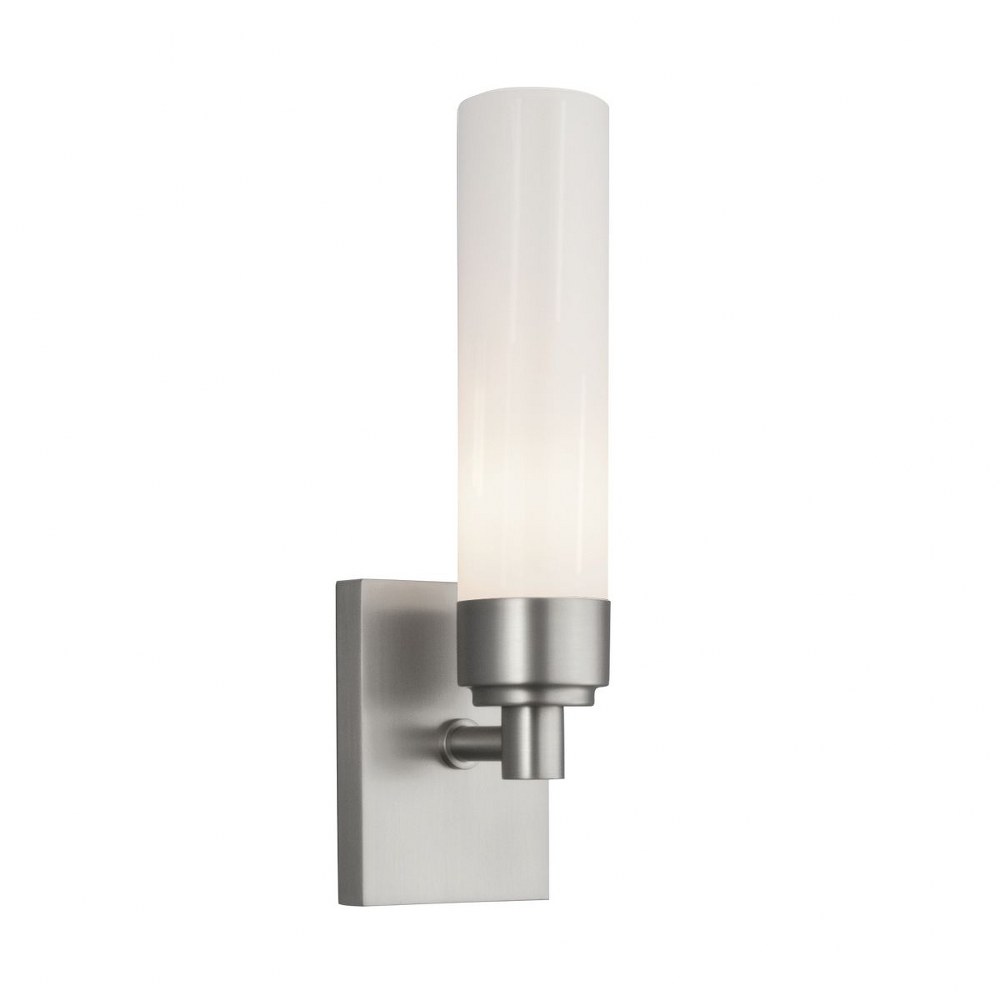 Norwell Lighting-8230-BN-SH-Alex - 1 Light Wall Sconce In Contemporary and Classic Style-11 Inches Tall and 3.25 Inches Wide Brush Nickel Shiny Opal Brush Nickel Finish