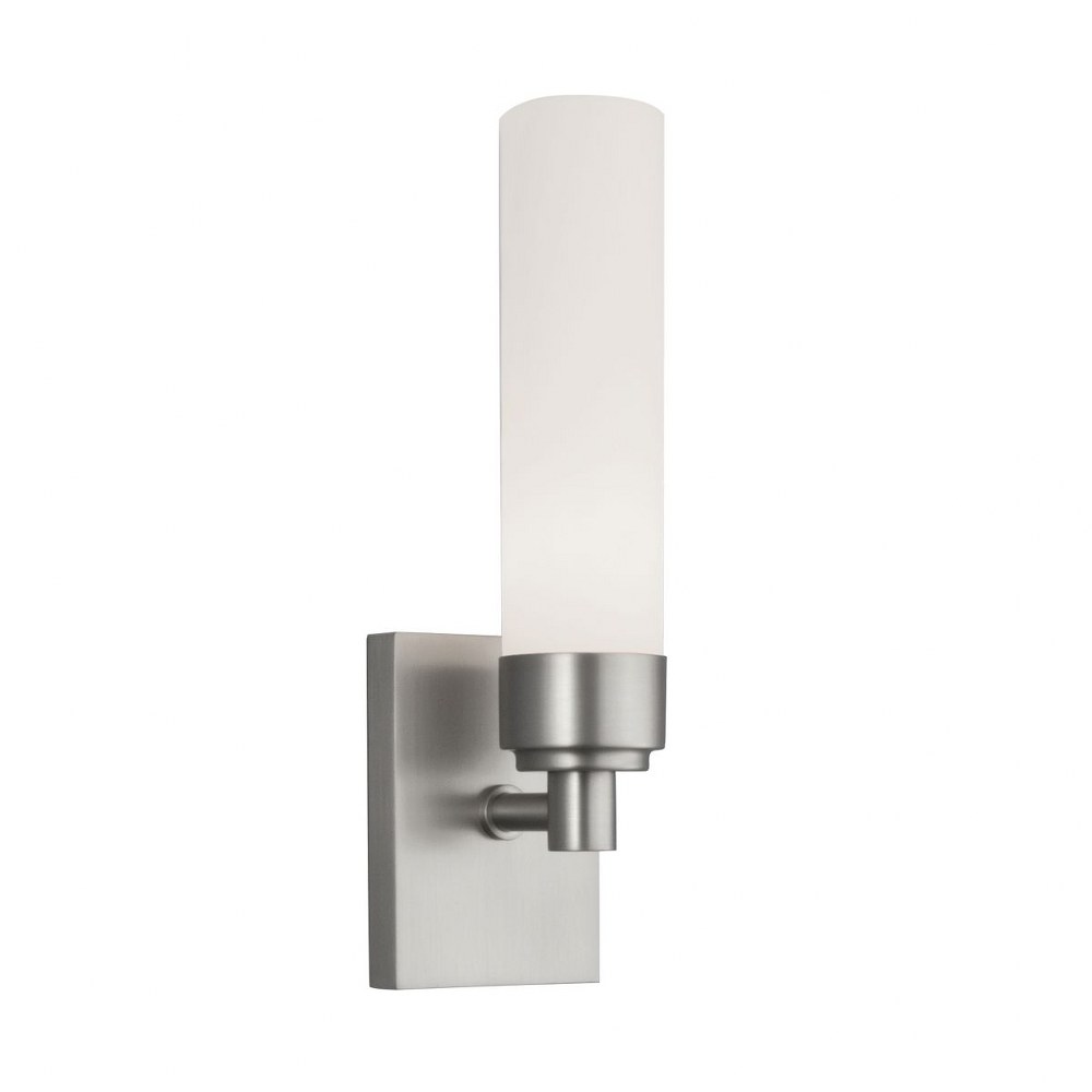 Norwell Lighting-8230-BN-MO-Alex - 1 Light Wall Sconce In Contemporary and Classic Style-11 Inches Tall and 3.25 Inches Wide Brush Nickel Matte Opal Brush Nickel Finish