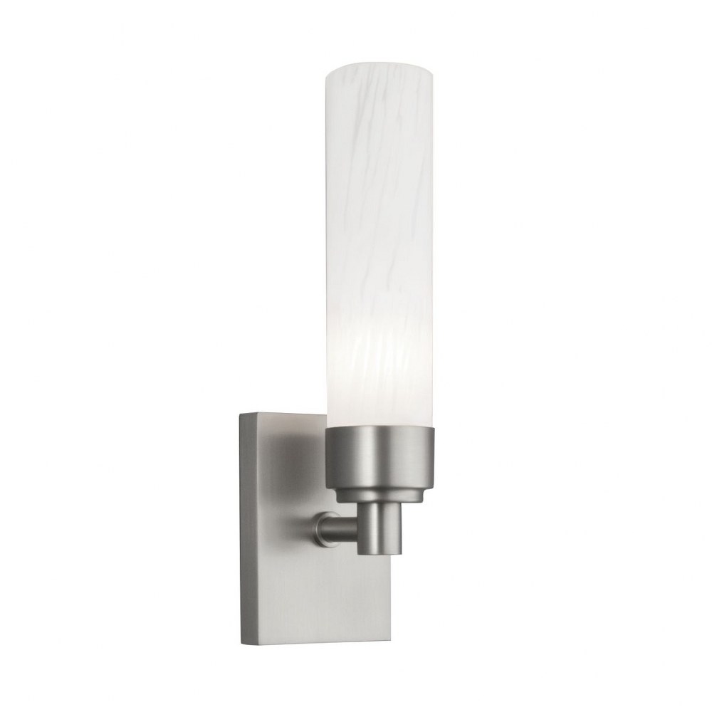 Norwell Lighting-8230-BN-SO-Alex - One Light Wall Sconce Splashed Opal Glass  Brush Nickel Finish