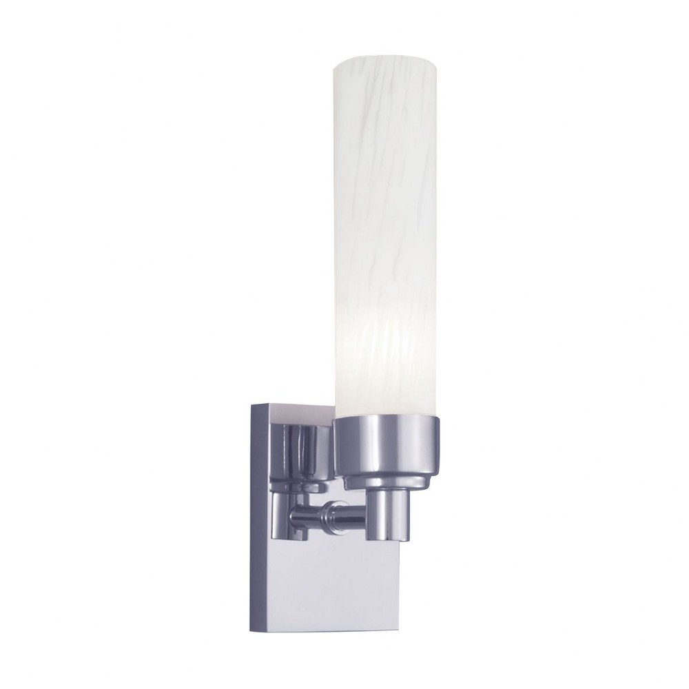 Norwell Lighting-8230-CH-SO-Alex - One Light Wall Sconce Splashed Opal Glass  Chrome Finish