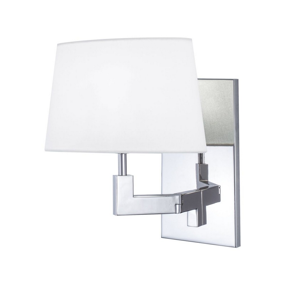 Norwell Lighting-8240-PN-WS-Grace - One Light Wall Sconce Polished Nickel  Brush Nickel Finish with White Fabric Shade