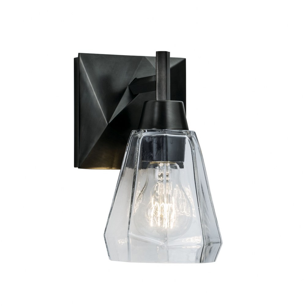 Norwell Lighting-8281-ADB-CL-Arctic - One Light Wall Sconce   Acid Dipped Black Finish with Clear  Glass