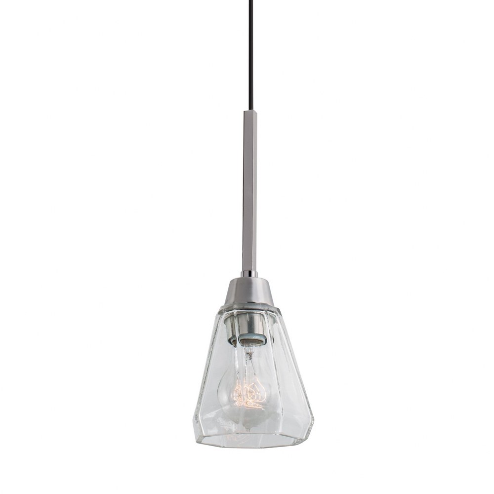 Norwell Lighting-8284-PN-CL-Arctic - One Light Pendant   Polished Nickel Finish with Clear Glass