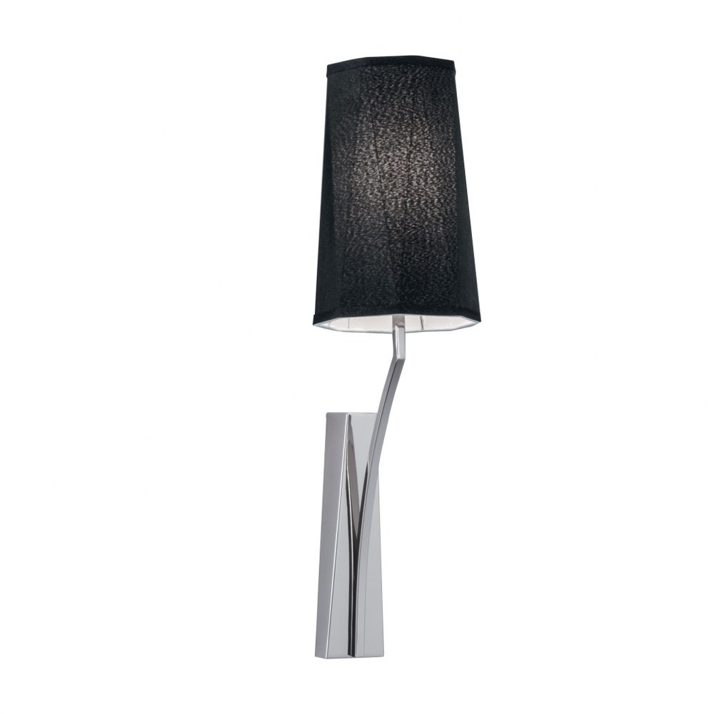 Norwell Lighting-8291-PN-BS-Diamond - 1 Light Wall Sconce In Contemporary and Traditional Style-22 Inches Tall and 6 Inches Wide Polished Nickel Black Polished Nickel Finish with Black Shade