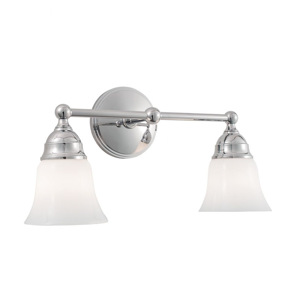 Norwell Lighting-8582-CH-BSO-Sophie - 2 Light Wall Sconce In Contemporary and Classic Style-8.25 Inches Tall and 16.5 Inches Wide   Chrome Finish with Shiny Opal Glass