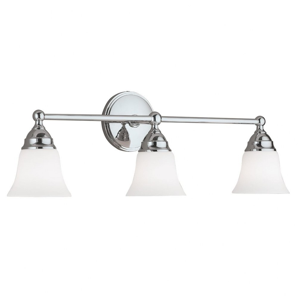 Norwell Lighting-8583-CH-BSO-Sophie - 3 Light Wall Sconce In Contemporary and Classic Style-8.25 Inches Tall and 24 Inches Wide   Chrome Finish with Shiny Opal Glass