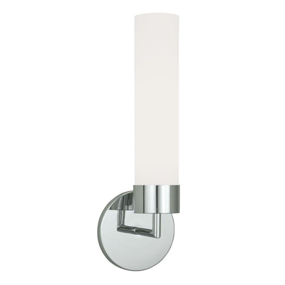 Norwell Lighting-8775-CH-MO-Sobe - One Light Wall Sconce Chrome  Brush Nickel Finish with Matte Opal Glass