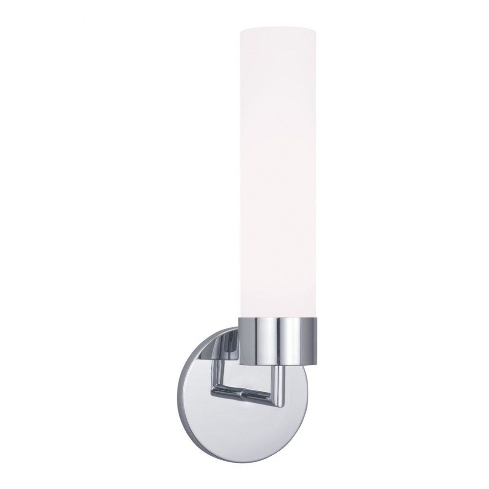 Norwell Lighting-8775-PN-MO-Sobe - One Light Wall Sconce Polish Nickel  Brush Nickel Finish with Matte Opal Glass