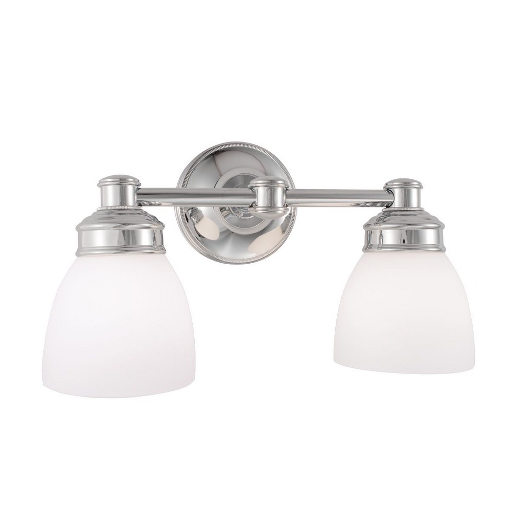 Norwell Lighting-8792-CH-OP-Spencer - 2 Light Wall Sconce In Traditional and Classic Style-8.5 Inches Tall and 5 Inches Wide   Chrome Finish with Opal Glass