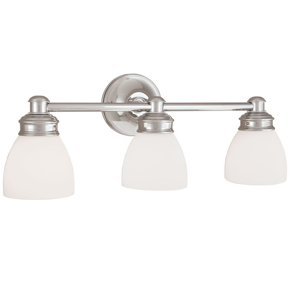 Norwell Lighting-8793-CH-OP-Spencer - 3 Light Wall Sconce In Traditional and Classic Style-8.5 Inches Tall and 5 Inches Wide   Chrome Finish with Opal Glass