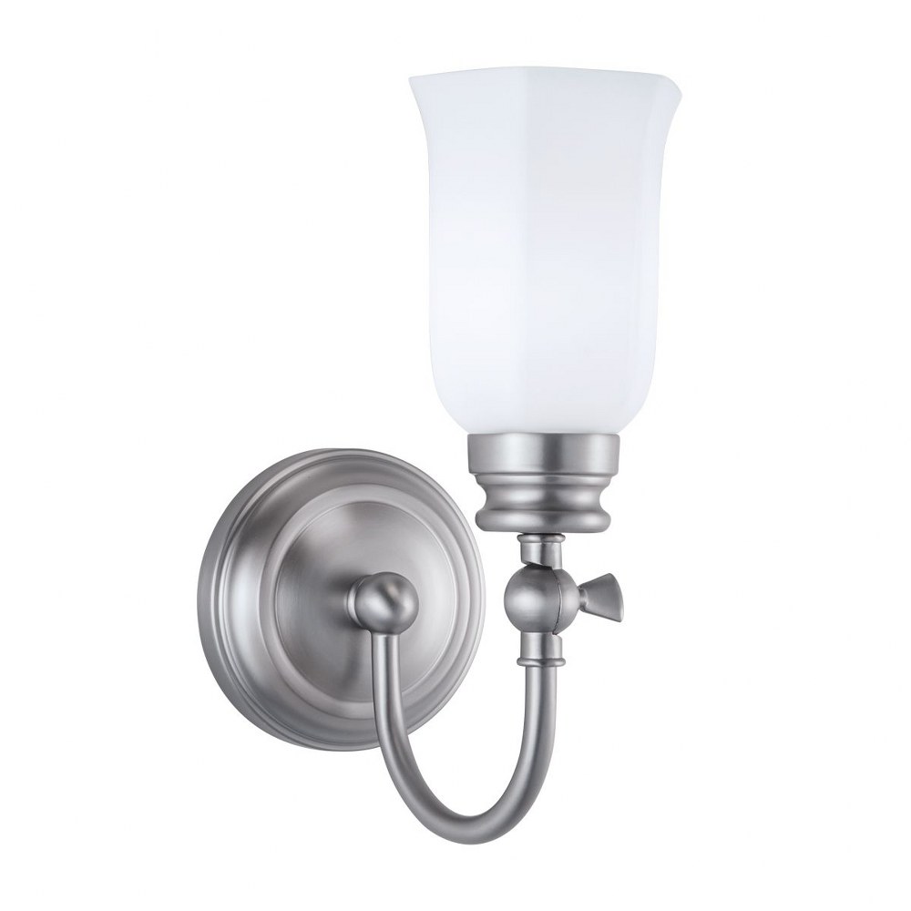 Norwell Lighting-8911-BN-HXO-Emily - One Light Wall Sconce Brush Nickel  Brush Nickel Finish with Opal Glass