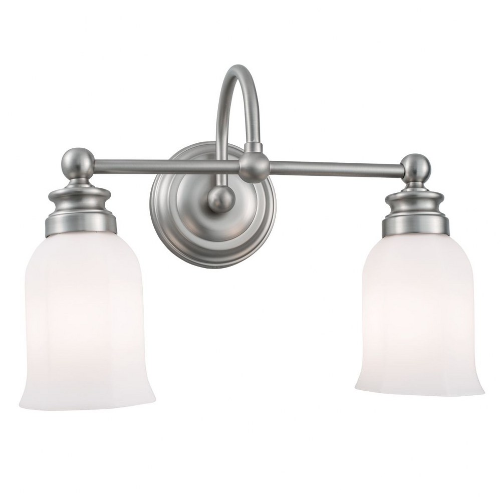 Norwell Lighting-8912-BN-HXO-Emily - Two Light Wall Sconce Brush Nickel  Brush Nickel Finish with Opal Glass