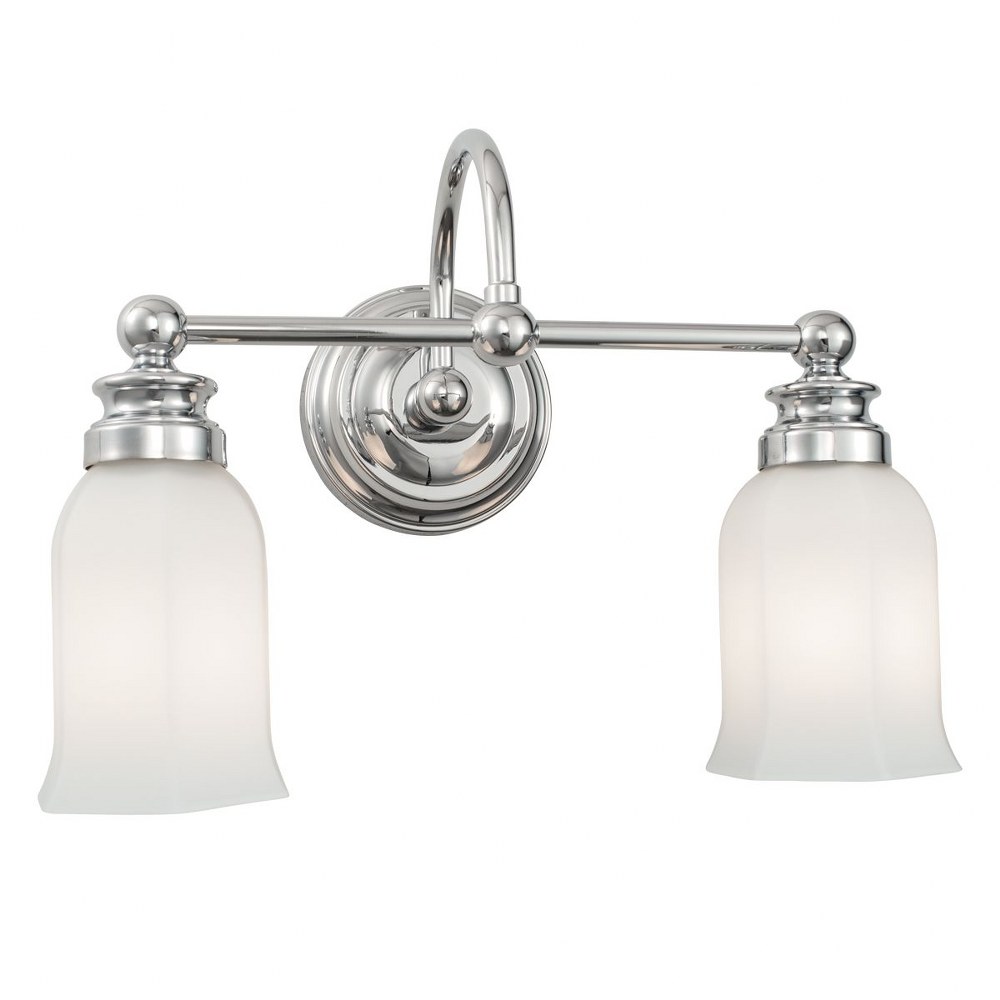 Norwell Lighting-8912-CH-HXO-Emily - Two Light Wall Sconce Chrome  Brush Nickel Finish with Opal Glass