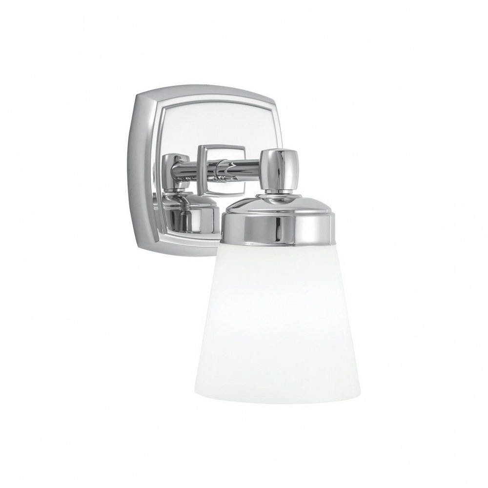 Norwell Lighting-8931-CH-SO-Soft Square - 1 Light Wall Sconce In Contemporary and Classic Style-8.5 Inches Tall and 5 Inches Wide   Chrome Finish with Shiny Opal Glass