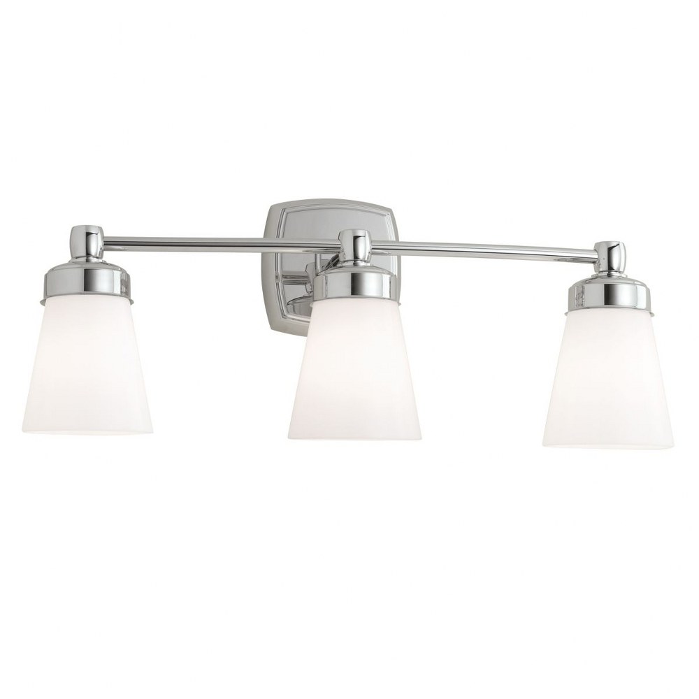 Norwell Lighting-8933-CH-SO-Soft Square - 3 Light Wall Sconce In Contemporary and Classic Style-8.5 Inches Tall and 22.25 Inches Wide   Chrome Finish with Shiny Opal Glass