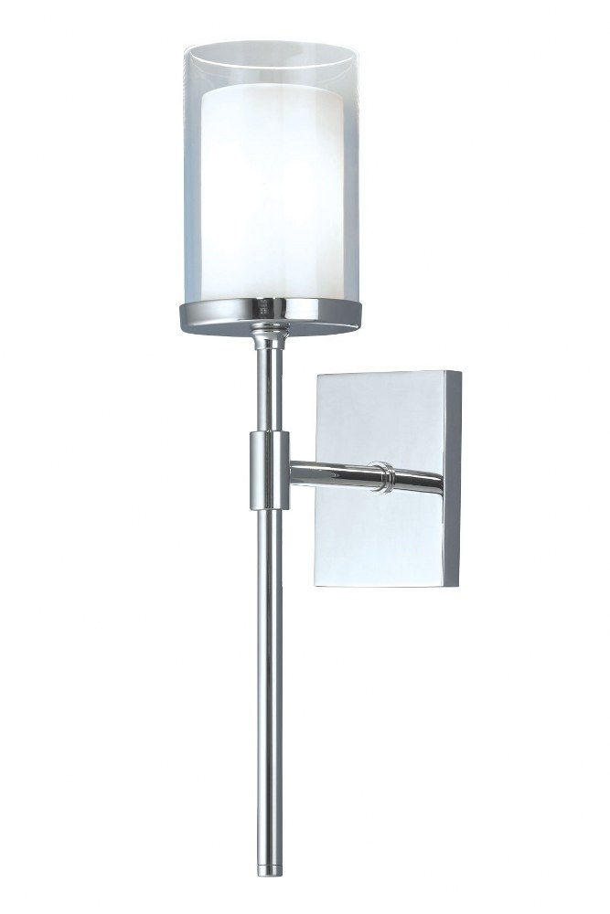 Norwell Lighting-8970-PN-CL-Kimberly - 1 Light Wall Sconce In Contemporary and Classic Style-16.75 Inches Tall and 4.5 Inches Wide Polish Nickel  Brush Nickel Finish with Clear/White Glass