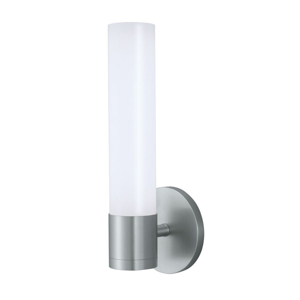 Norwell Lighting-9645-BN-SO-Abbott - 14.25 Inch 24W 1 LED Wall Sconce   Brush Nickel Finish with Shiny Opal Glass