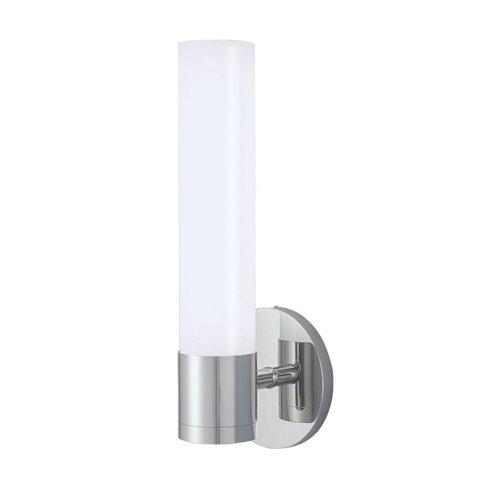 Norwell Lighting-9645-CH-SO-Abbott - 14.25 Inch 24W 1 LED Wall Sconce Chrome  Brush Nickel Finish with Shiny Opal Glass