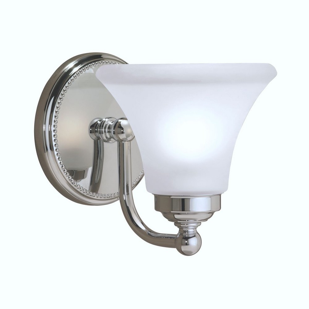 Norwell Lighting-9661-CH-FL-Soleil - 1 Light Wall Sconce In Contemporary and Classic Style-7.75 Inches Tall and 6.5 Inches Wide Chrome  Brush Nickel Finish with Flared Glass