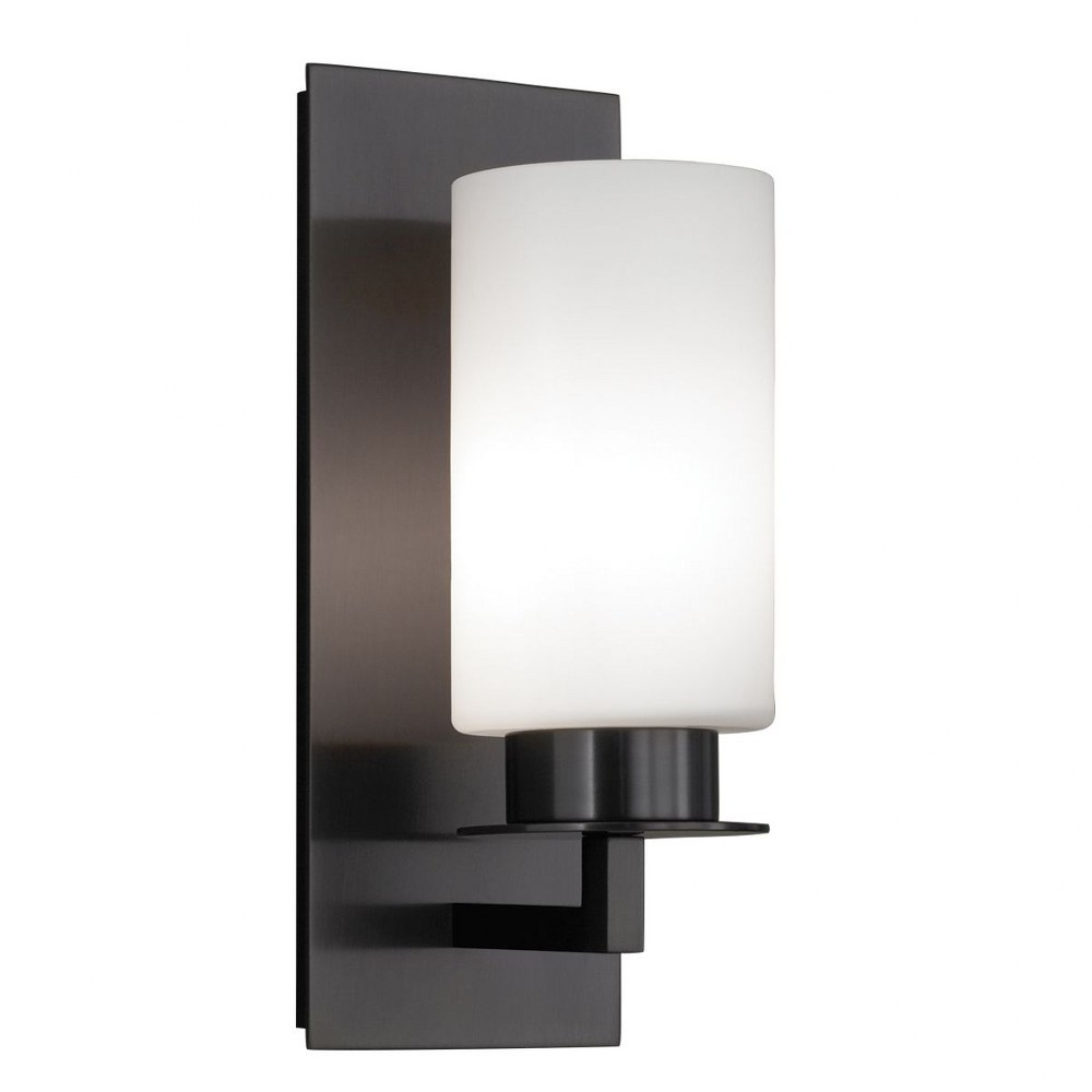 Norwell Lighting-9670-BR-MO-Jade - One Light Wall Sconce Bronze  Brush Nickel Finish with Matte Opal Glass