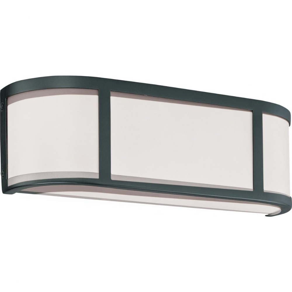 Nuvo Lighting-60/2972-Odeon-Two Light Wall Sconce-15.5 Inches Wide by 5 Inches High   Aged Bronze Finish with Satin White Glass