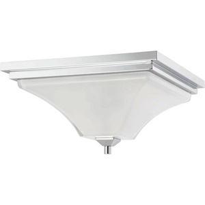 Nuvo Lighting-60/4006-Parker-Two Light Flush Mount-15.25 Inches Wide by 8.625 Inches High   Polished Chrome Finish with Sandstone Etched Glass