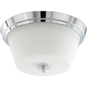 Nuvo Lighting-60/4088-Bento-Two Light Flush Mount-13 Inches Wide by 6.25 Inches High   Polished Chrome Finish with Satin White Glass