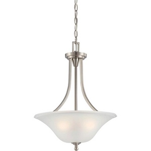 Nuvo Lighting-60/4147-Surrey-Three Light Pendant-15.75 Inches Wide by 21 Inches High   Brushed Nickel Finish with Frosted Glass